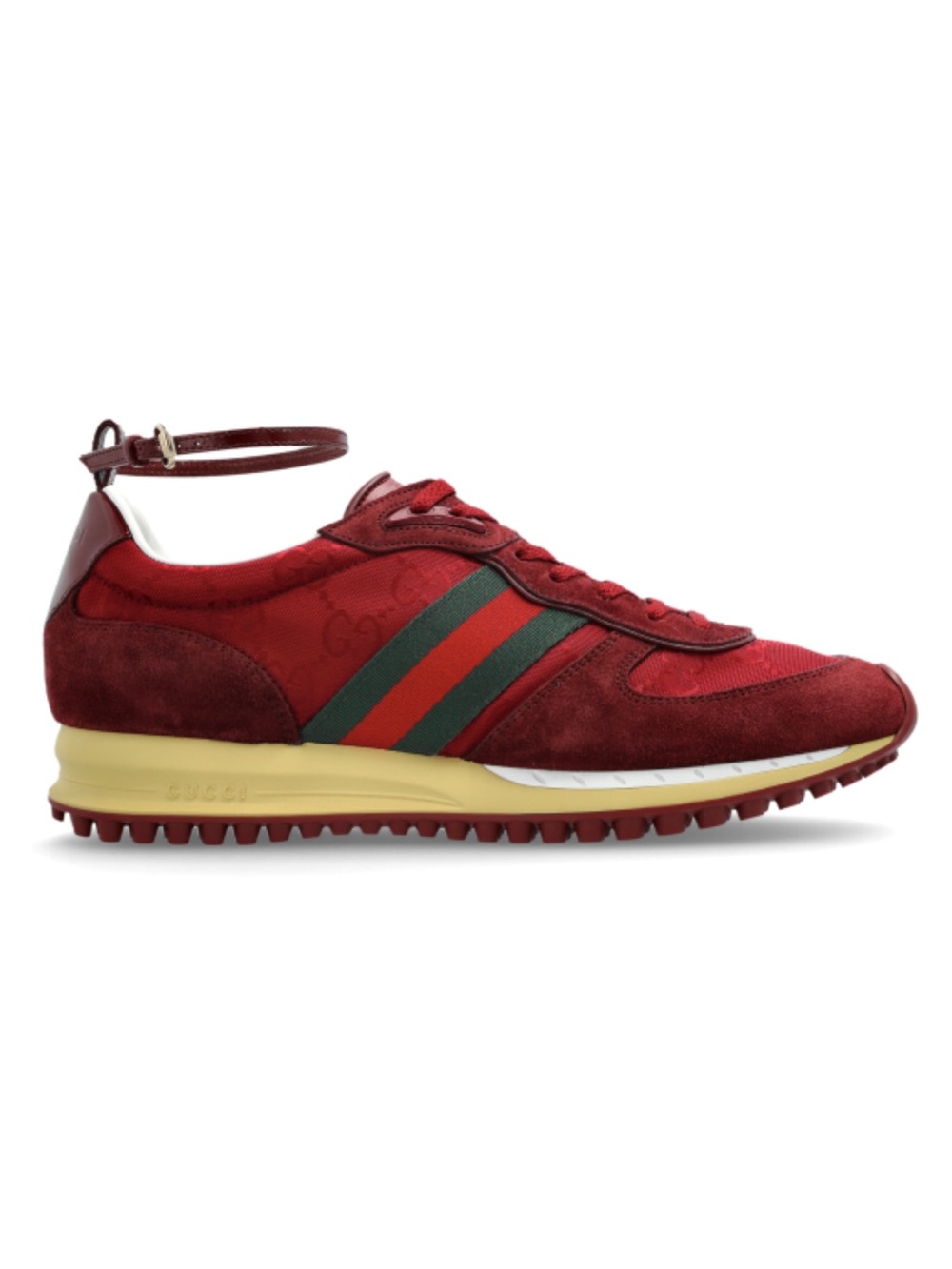 GUCCI Re-Motion web stripe ankle strap sneakers